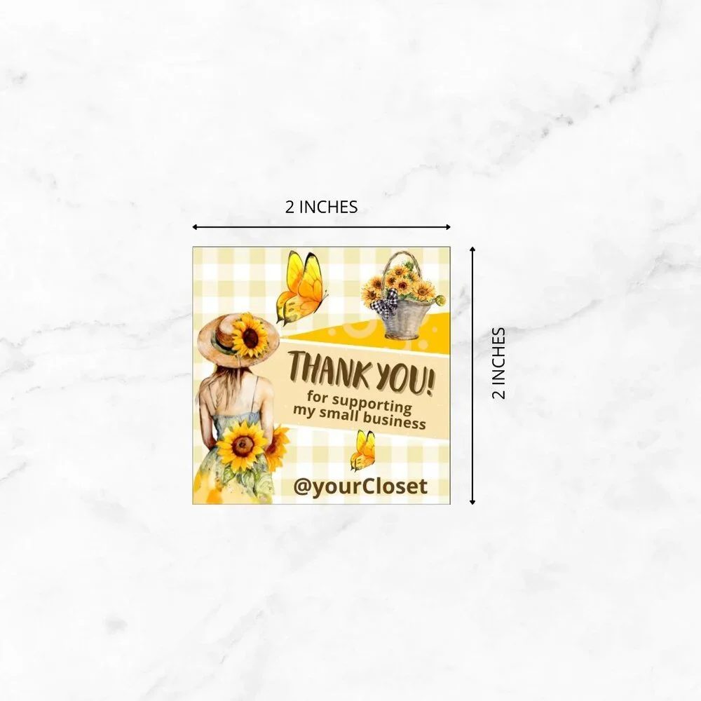 60 Thank you cards & 60 Stickers